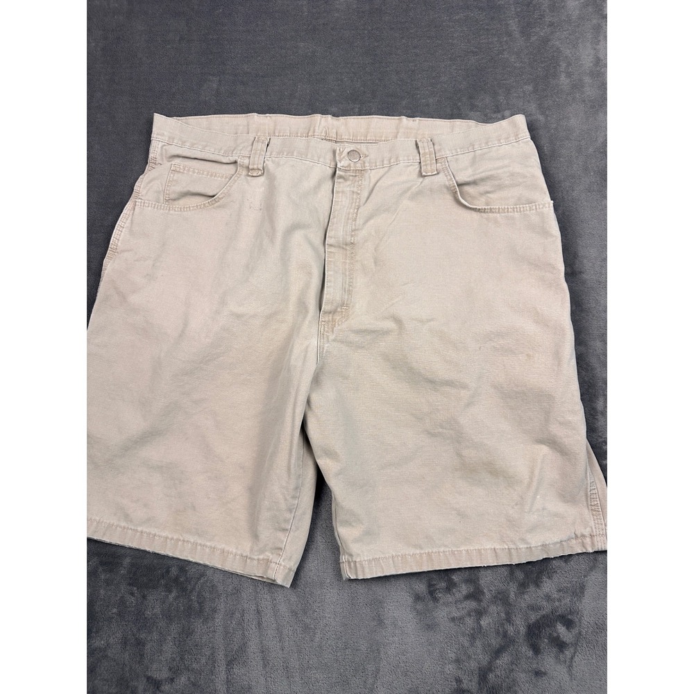 Wrangler Mens Carpenter Shorts Tan Khaki Cotton Canvas Utility 42 64WC2SN